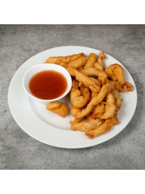 40. Панирано пиле със сладко - кисел сос 600гр 40. Панирано пиле със сладко - кисел сос 600гр