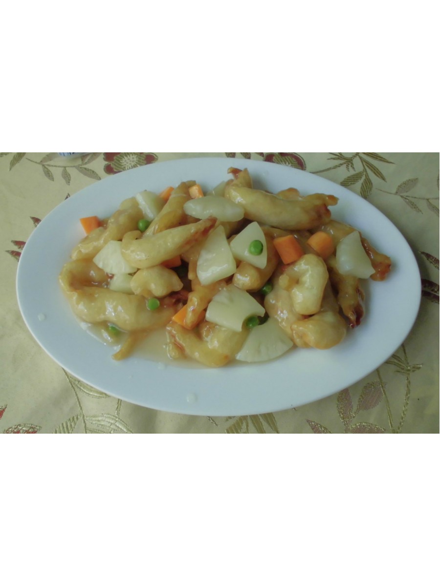 44. Панирано пиле с ананас 700гр 