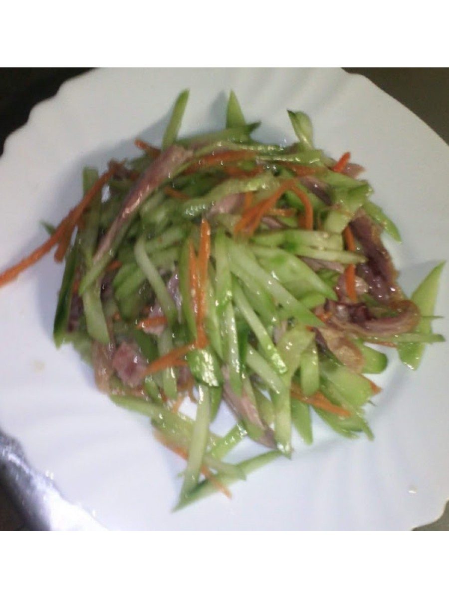 12. Салата от три вида месо и краставици 300гр.