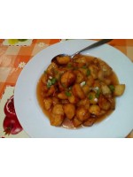 105а. Задушени картофи в сладко - кисел сос 700гр